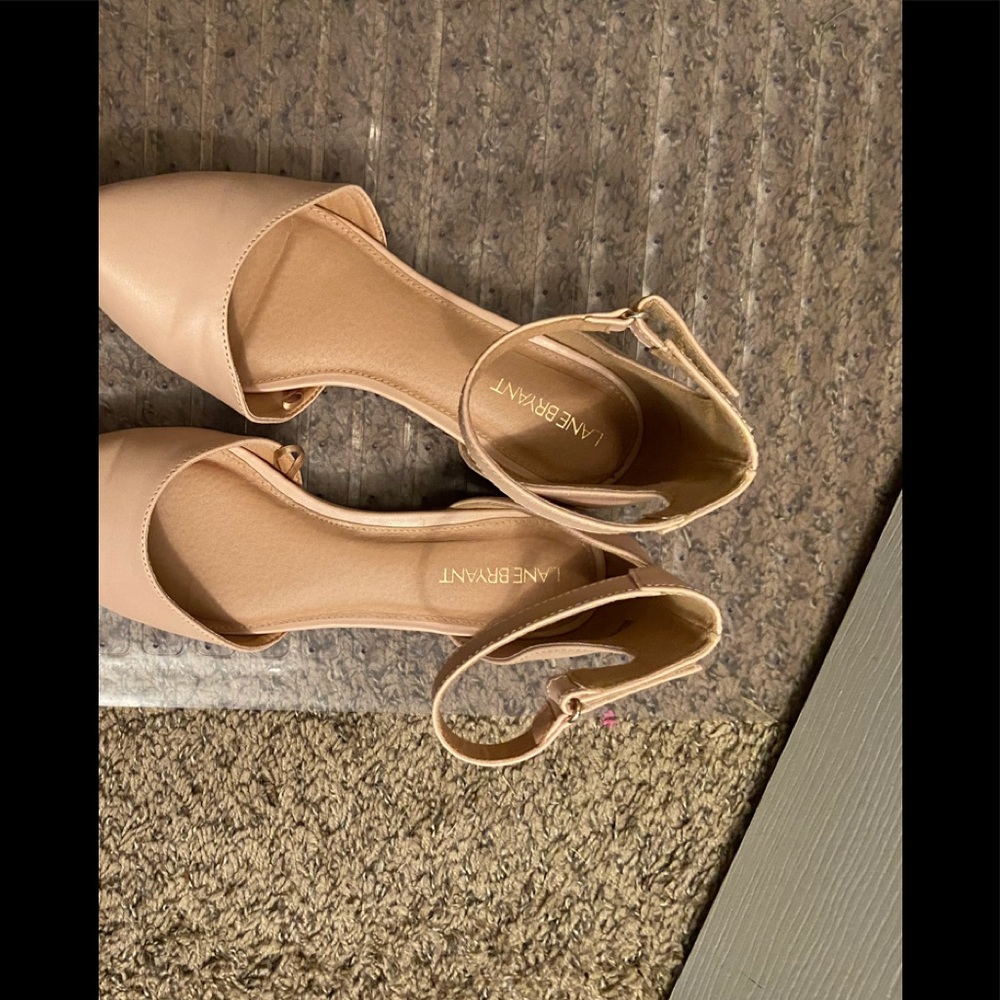 Beige flats with ankle Strap